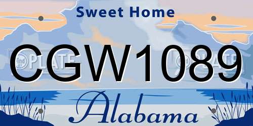 CGW1089 Alabama License Plate