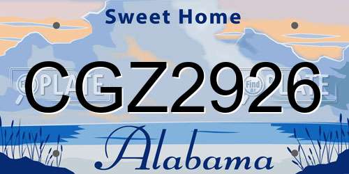 CGZ2926 Alabama License Plate
