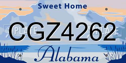CGZ4262 Alabama License Plate