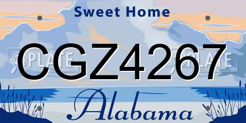CGZ4267 Alabama License Plate