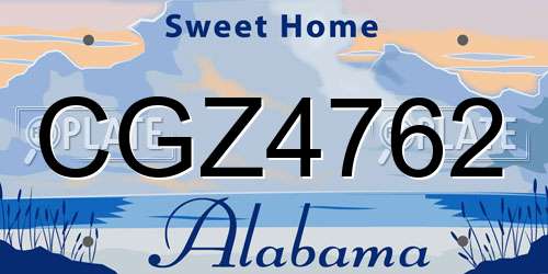 CGZ4762 Alabama License Plate