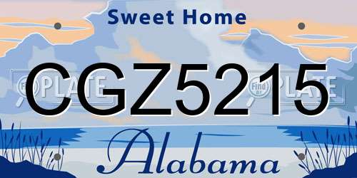 CGZ5215 Alabama License Plate