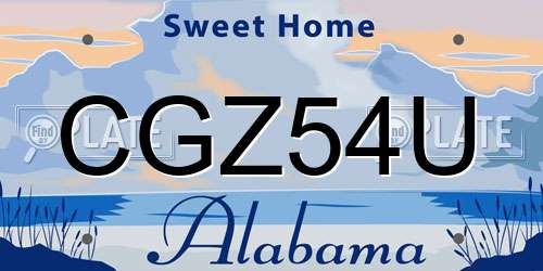 CGZ54U Alabama License Plate