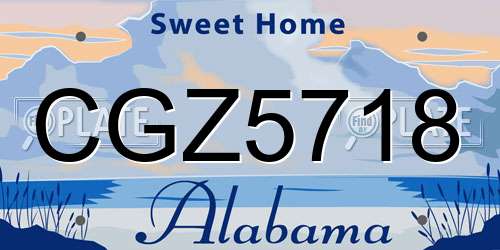 CGZ5718 Alabama License Plate
