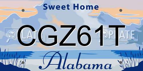 CGZ61T Alabama License Plate