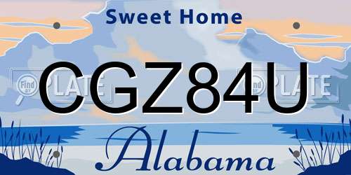 CGZ84U Alabama License Plate