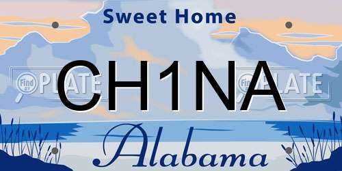 CH1NA Alabama License Plate