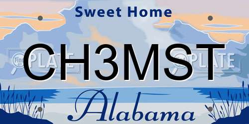 CH3MST Alabama License Plate