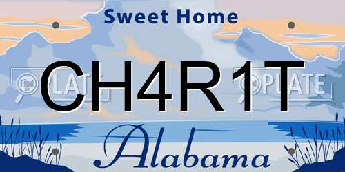 CH4R1T Alabama License Plate