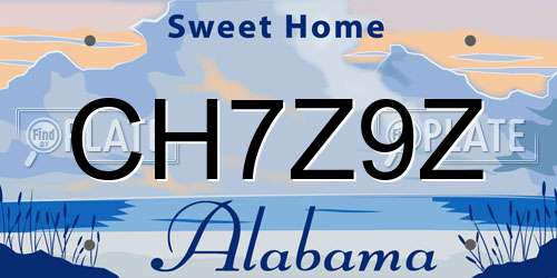 CH7Z9Z Alabama License Plate