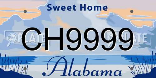 CH9999 Alabama License Plate