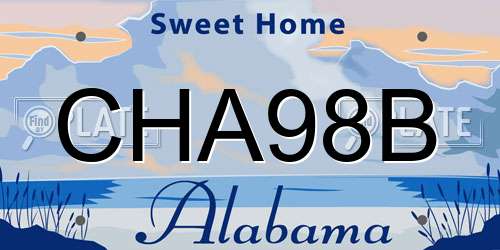 CHA98B Alabama License Plate