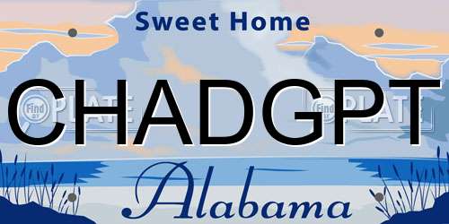 CHADGPT Alabama License Plate