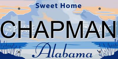 CHAPMAN Alabama License Plate