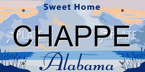 CHAPPE Alabama License Plate