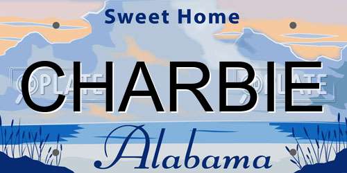 CHARBIE Alabama License Plate