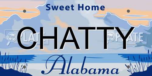 CHATTY Alabama License Plate