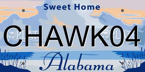 CHAWK04 Alabama License Plate