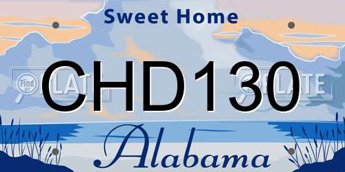 CHD130 Alabama License Plate