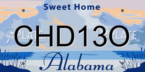CHD13O Alabama License Plate