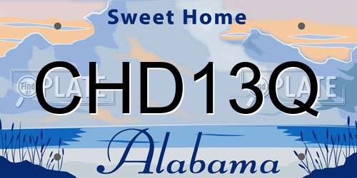 CHD13Q Alabama License Plate