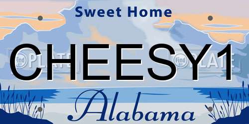 CHEESY1 Alabama License Plate
