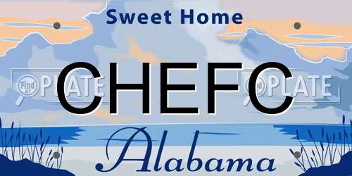 CHEFC Alabama License Plate