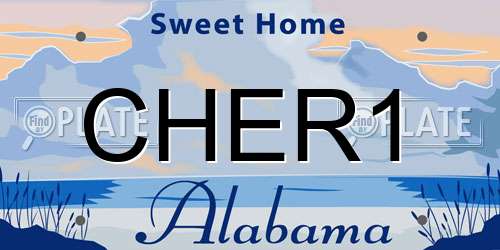 CHER1 Alabama License Plate