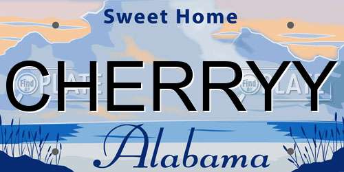 CHERRYY Alabama License Plate