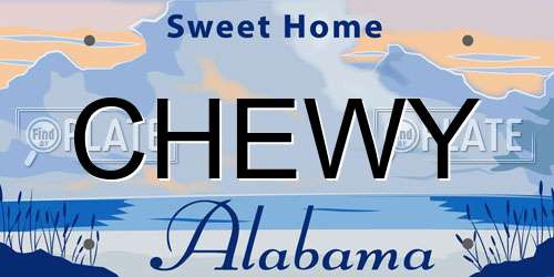 CHEWY Alabama License Plate