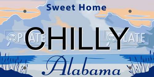 CHILLY Alabama License Plate