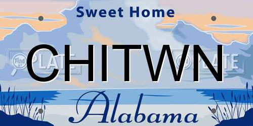 CHITWN Alabama License Plate