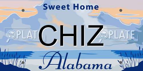 CHIZ Alabama License Plate