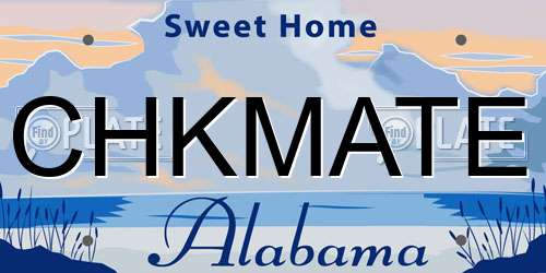 CHKMATE Alabama License Plate