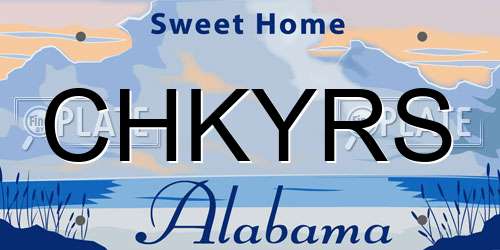 CHKYRS Alabama License Plate