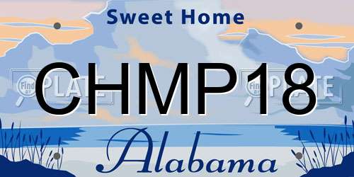 CHMP18 Alabama License Plate