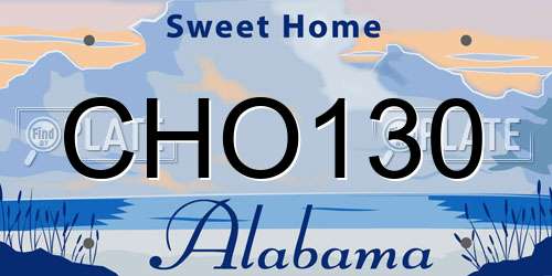 CHO130 Alabama License Plate