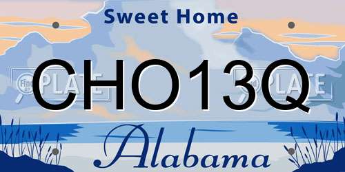 CHO13Q Alabama License Plate