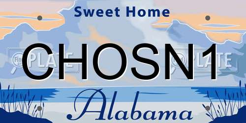 CHOSN1 Alabama License Plate