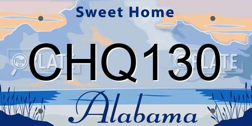 CHQ130 Alabama License Plate