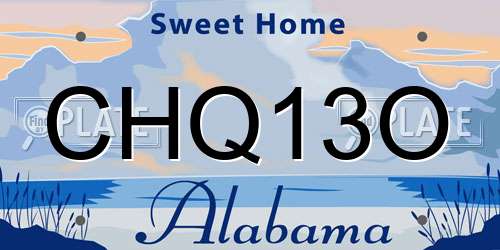 CHQ13O Alabama License Plate