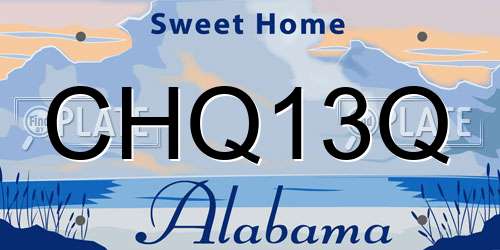 CHQ13Q Alabama License Plate