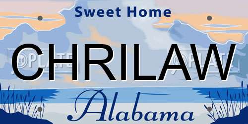 CHRILAW Alabama License Plate