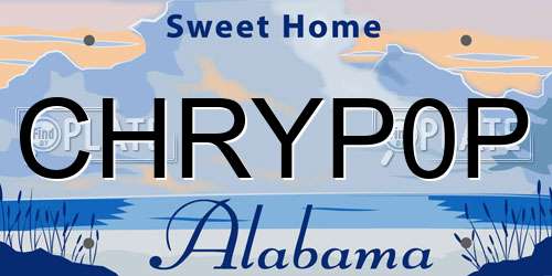 CHRYP0P Alabama License Plate