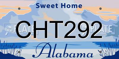 CHT292 Alabama License Plate