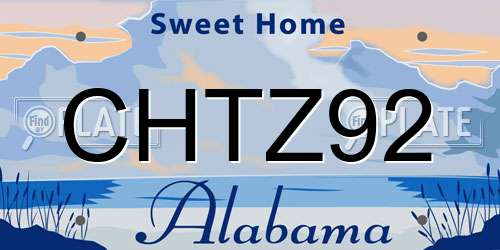 CHTZ92 Alabama License Plate
