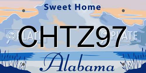 CHTZ97 Alabama License Plate
