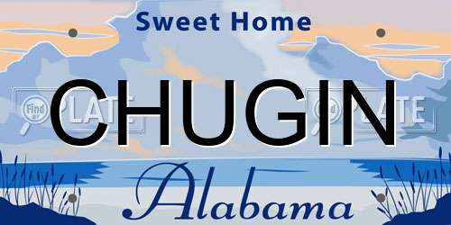 CHUGIN Alabama License Plate