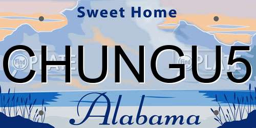 CHUNGU5 Alabama License Plate