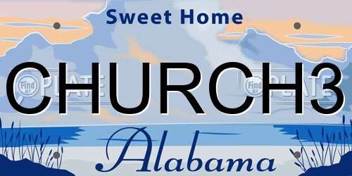 CHURCH3 Alabama License Plate